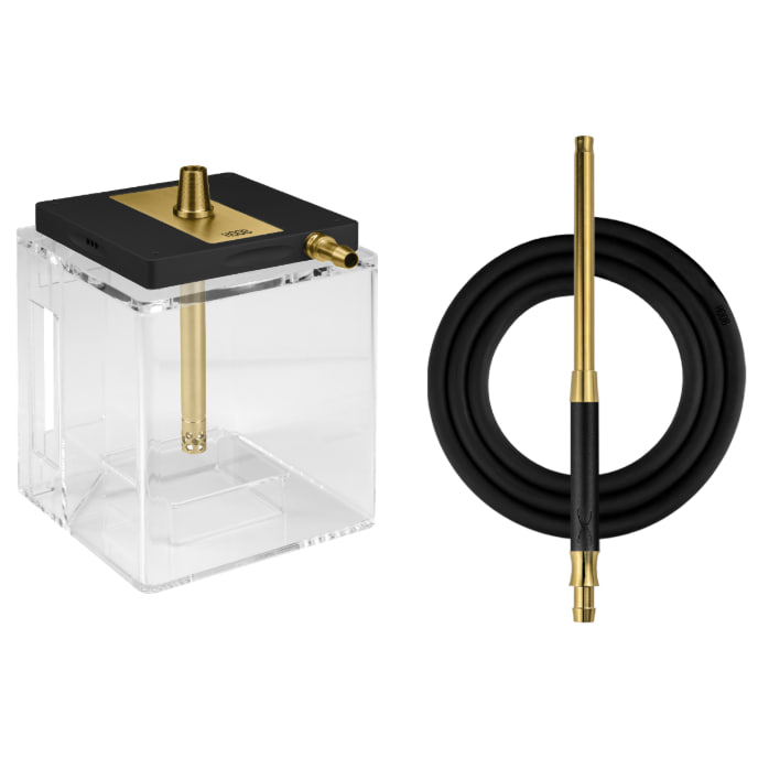 картинка Кальян HOOB - Atom Black/Gold + Колба Hoob Cube от магазина BigSmoke
