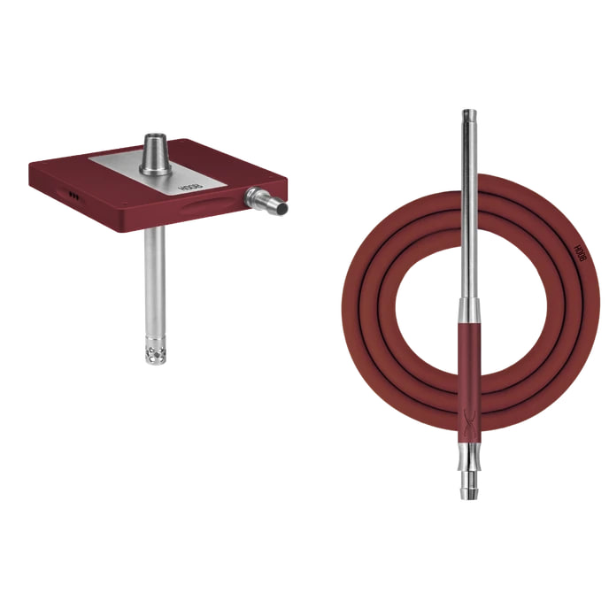 картинка Кальян HOOB - Atom Wine Red/Stainless Steel + Колба Hoob Cube от магазина BigSmoke