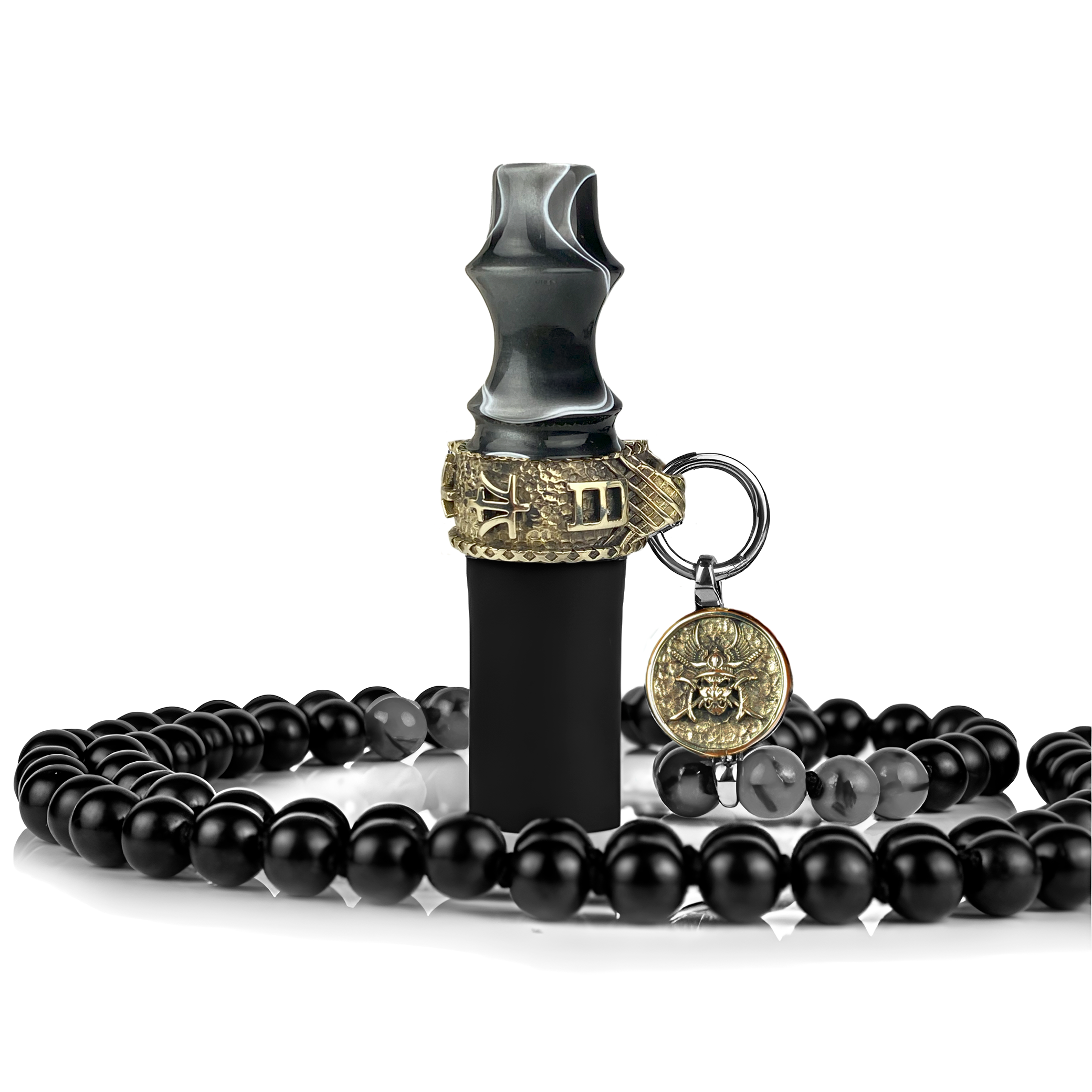 картинка Индивидуальный мундштук Samurai Beads Gray от магазина BigSmoke