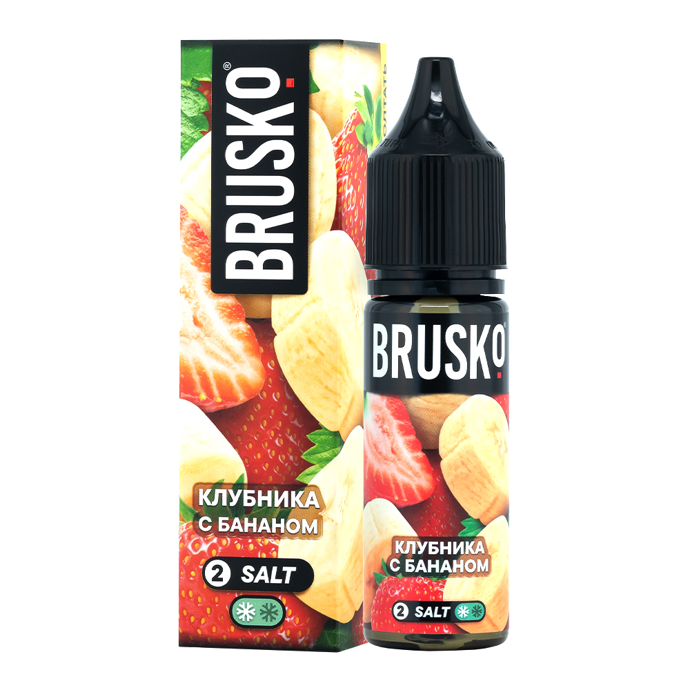 картинка Жидкость Brusko salt, 35 мл, Клубника с бананом, 2 от магазина BigSmoke