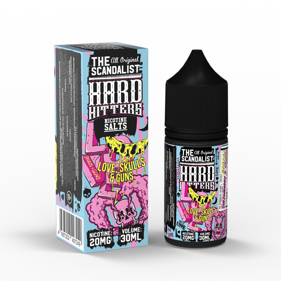 картинка The Scandalist Hardhitters 30 мл 20 Salt - Love, Skulls, Guns от магазина BigSmoke