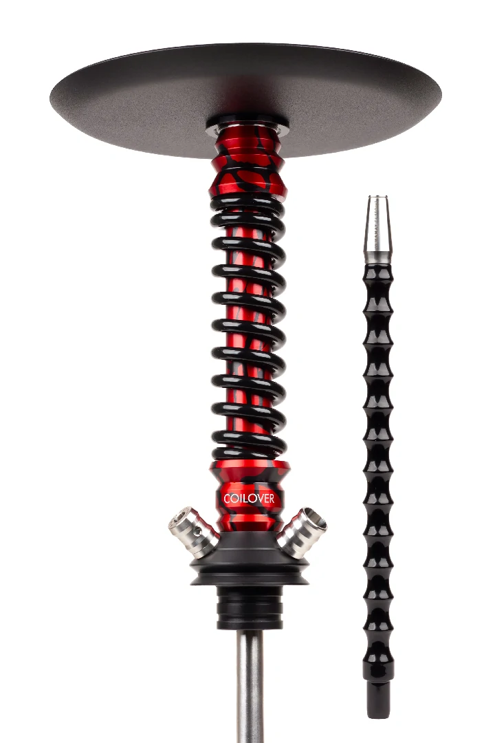 картинка Кальян Mamay Customs Coilover Mini Anod - Черный Мат/Red Splash от магазина BigSmoke