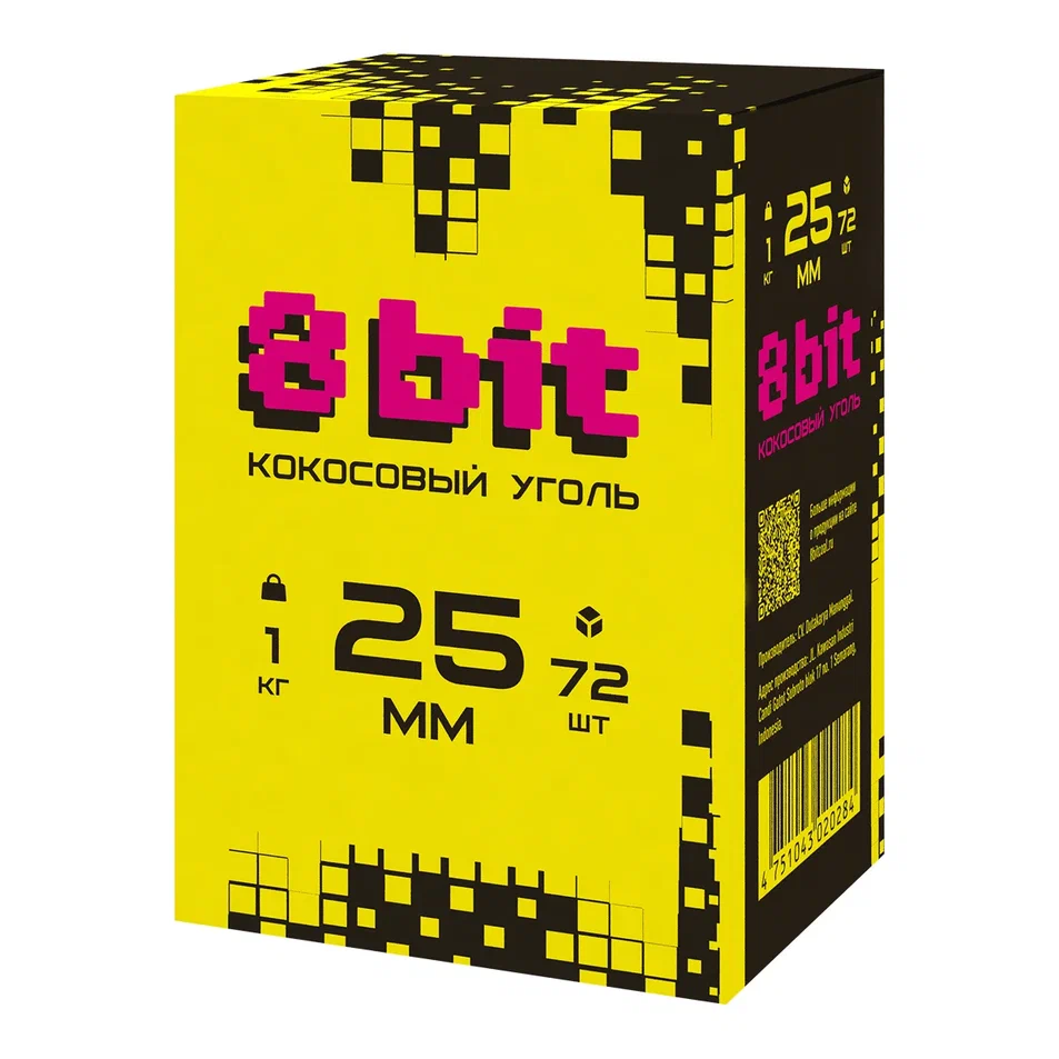 картинка Уголь 8-Bit 25 мм от магазина BigSmoke