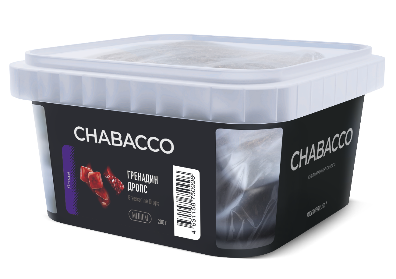 картинка Chabacco Mix Medium - Grenadine Drops 200 гр. от магазина BigSmoke