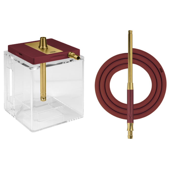картинка Кальян HOOB - Atom Wine Red/Gold + Колба Hoob Cube от магазина BigSmoke